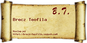 Brecz Teofila névjegykártya